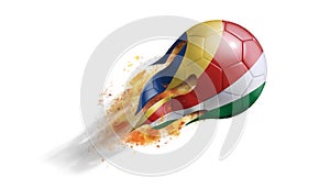 Flying Flaming Soccer Ball with Seychelles Flag