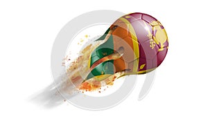 Flying Flaming Soccer Ball with Sri Lanka Flag