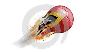 Flying Flaming Soccer Ball with Timor-Leste Flag