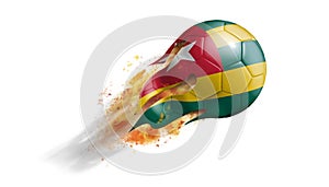 Flying Flaming Soccer Ball with Togo Flag