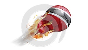 Flying Flaming Soccer Ball with Trinidad And Tobago Flag