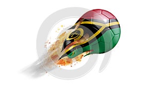 Flying Flaming Soccer Ball with Vanuatu Flag