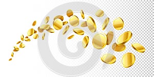 Flying gold coins