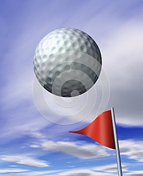 Flying golfball