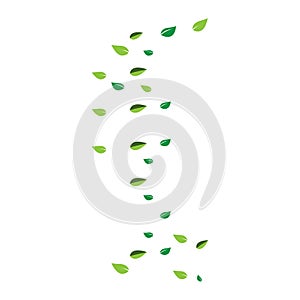 Flying green leaf icon