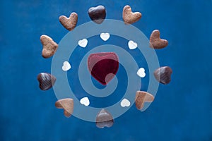 Flying heart shape cookies isolated Valentine Day