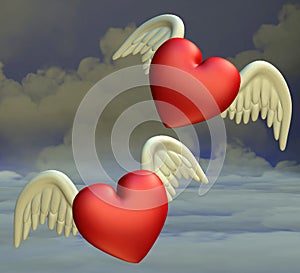 Flying hearts