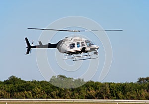 Flying helicopter