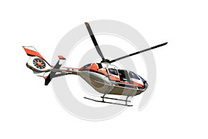Flying helicopter