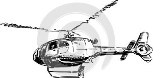 Flying helicopter