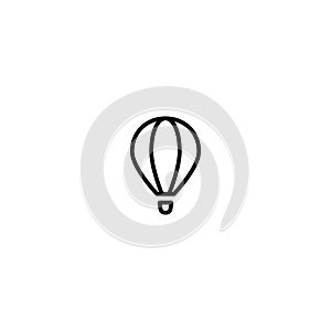 Flying hot air balloon line icon.Vector illustration isolated on white. Aerostat outline sign