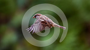 Flying House Sparrow
