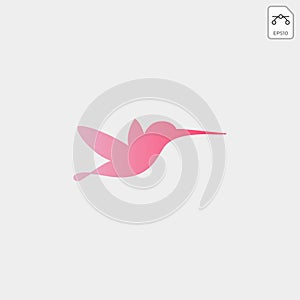 flying humming bird line art logo template vector icon