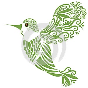 Flying hummingbird silhouette