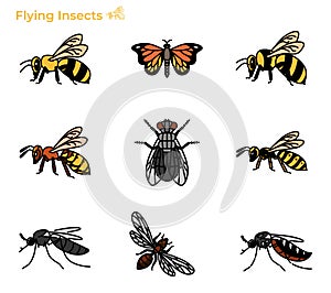 Flying insects icon