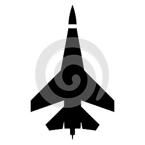 Flying jet fighter simple icon