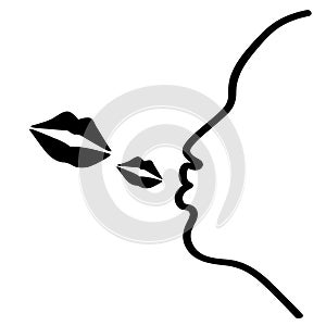 Flying kiss vector illustration by crafteroks photo