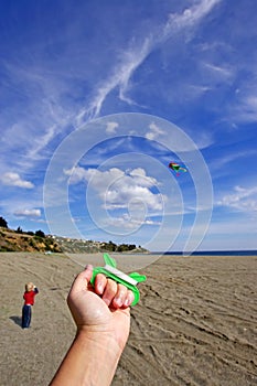 Flying a Kite on the Beach