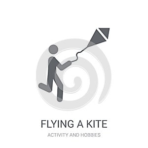 flying a kite icon. Trendy flying a kite logo concept on white b