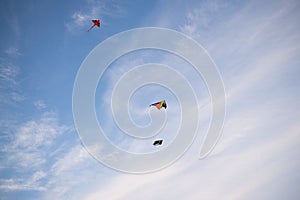 Flying kites on the sky. Slovakia