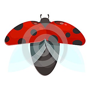 Flying ladybird icon cartoon vector. Ladybug beetle