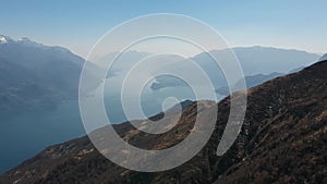 Flying on Lake Como alps