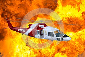 Flying Medical Rescue Helicopter Illustration