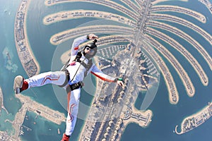 Flying men on Dubai Palm