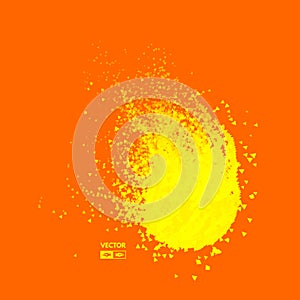 Flying meteor. Cosmic object. Array with dynamic emitted particles. Futuristic design.