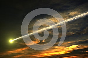 Flying meteor photo