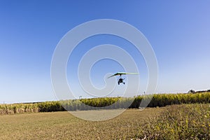 Flying Microlight Aircraft Landing