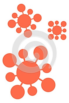 Flying molecules. Biochemical reseach symbol. Science icon