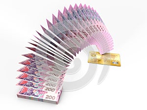 Flying money. 3D cash back concept.