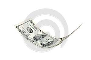 Flying money note, us dollar,