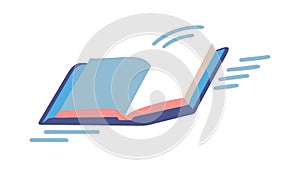 Flying Open Book, Knowledge Spreading, vector design Generative AI