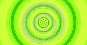 Flying through optical illusion of circles creating abstract tunnel. Green spectrum. Modern colorful 4k seamless loop