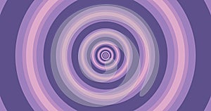 Flying through optical illusion of circles creating abstract tunnel. Pink and purple spectrum. Modern colorful 4k