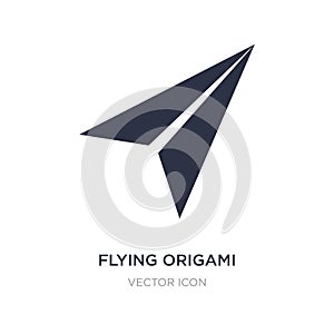 flying origami airplane icon on white background. Simple element illustration from UI concept