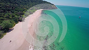 Flying over beach on Ko Lanta island, Thailand