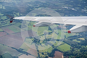 Flying over the British countryside