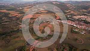 Flying over the city of Espirito Santo do Pinhal, in the state of Sao Paulo