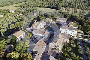 Flying over the countryside of the beautiful val d`Orcia siena Tuscany