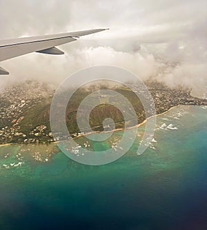 Flying Over Diamond Head Honolulu Hawaii