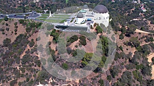 Flying over the Griffith Observatory in Los Angeles, California