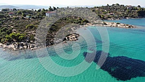 Flying over Lagonisi beach - destination on Sithonia, Halkidiki