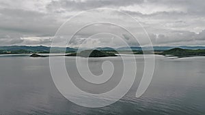 Flying over Loch Crinan towards Duntrune Castle, Argyll