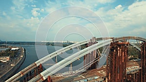 Flying Over Massive Bridge in Under Construction