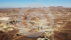 Flying Over Mining Ruins at Goldfield Nevada - Aerial Drone