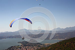 Flying over the mountains in valle de bravo, mexico.