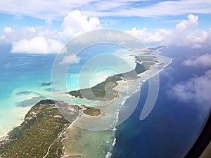 Flying over North Tarawa, Kiribati photo